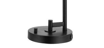 Axel Modern 23" Iron/Seeded Glass Farmhouse Industrial USB Charging LED Task Lamp - JONATHAN Y